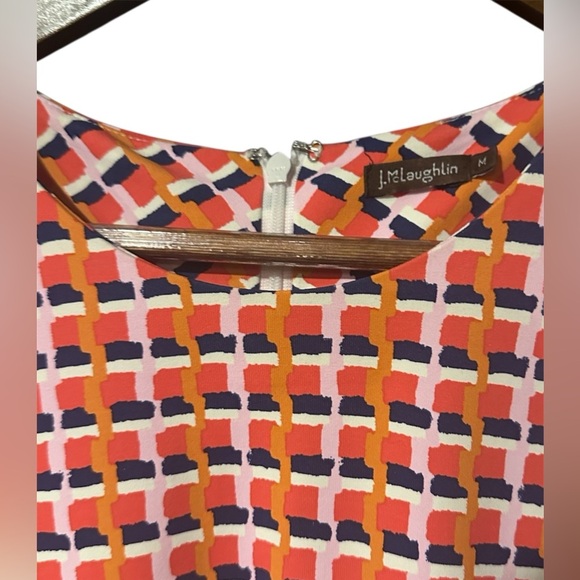 J. McLaughlin Orange Sheath Dress 3/4 Sleeve Crew Neck - Picture 5 of 5